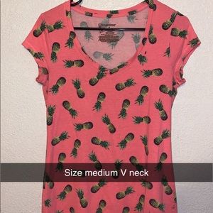 Pineapple v neck top
